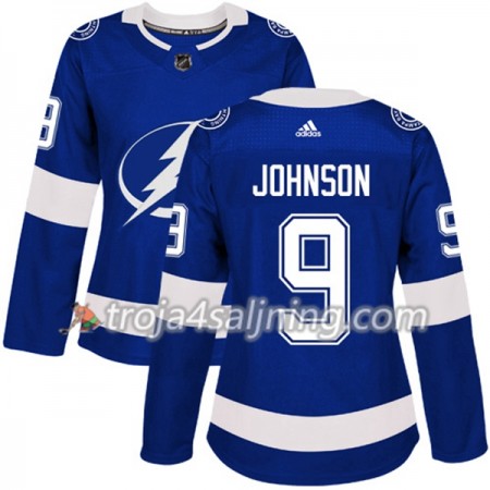 Tampa Bay Lightning tröja Tyler Johnson 9 Adidas 2017-2018 Blå Authentic - Dame NHL Tröjor